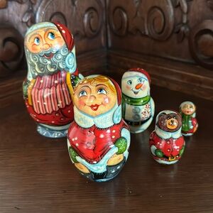 Russian Matryoshka Dolls- nesting dolls. Hand carved and hand painted.
